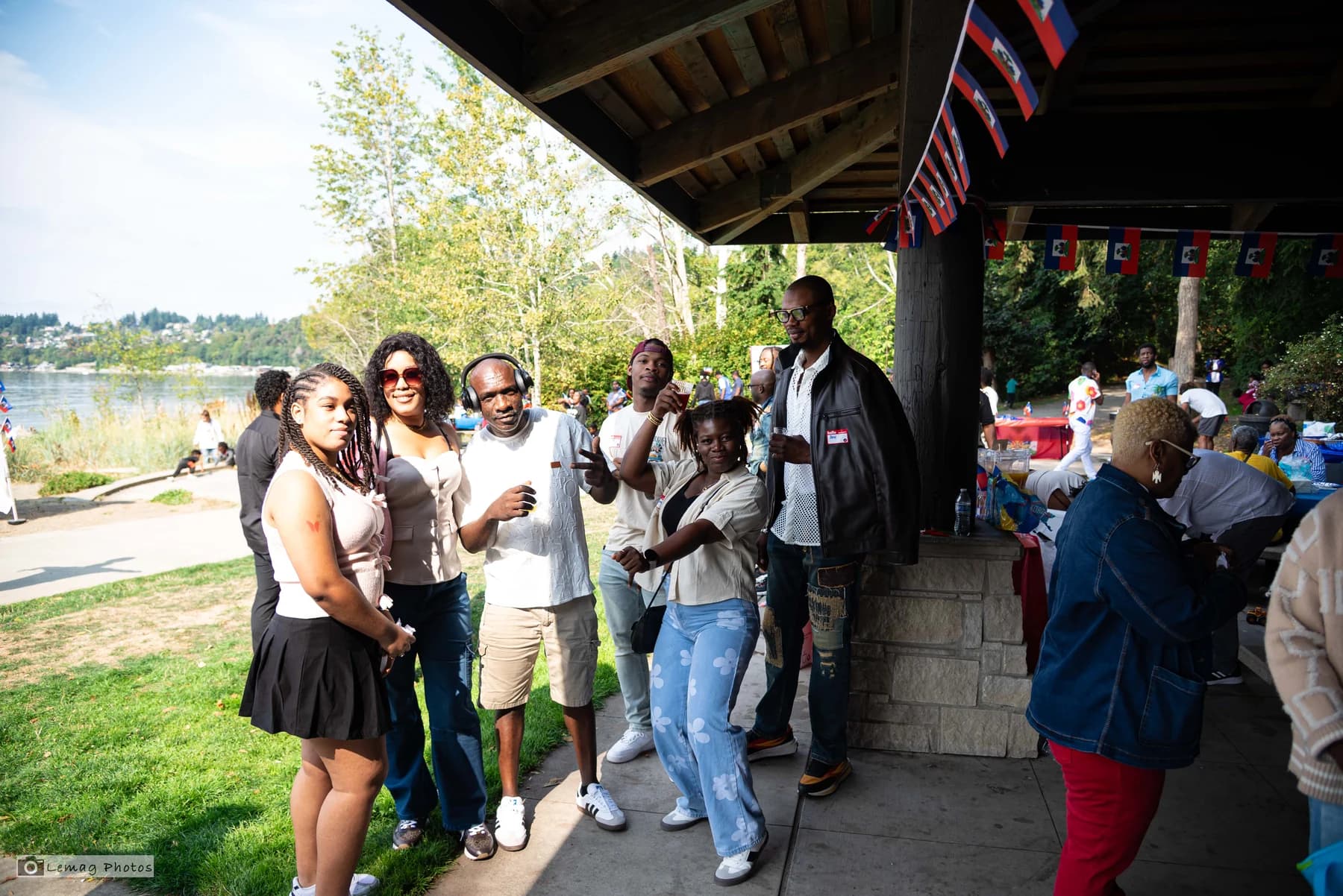 Haitian families at a community picnic